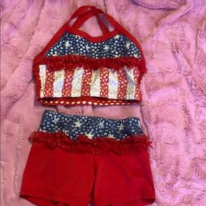 Two piece patriotic dance outfit great for July 4